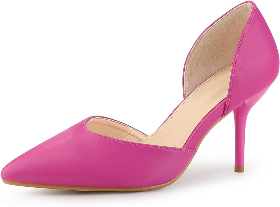 Allegra K Women's Closed Pointed Toe Slip on Stiletto High Heel Dress Pump Shoes