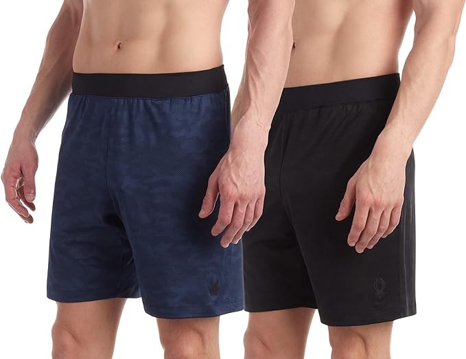 Spyder Men's Athletic Shorts - 2 Pack Lightweight Active Performance Camo Basketball Shorts (S-XL)