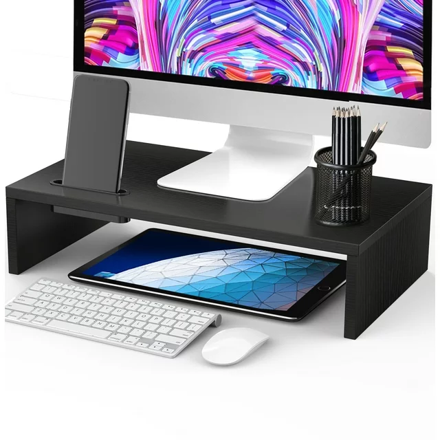 16.5 Inch Monitor Desk Organizer Stand for Laptop Computer with Phone Holder, Versatile as Storage Shelf & Screen Holder