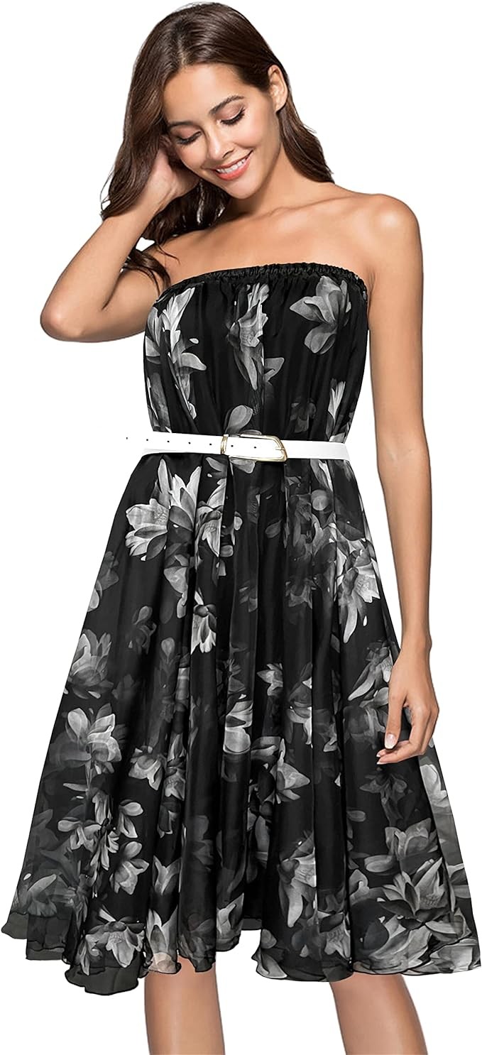 Afibi Women Full/Ankle Length Blending Maxi Chiffon Long Skirt Beach Skirt